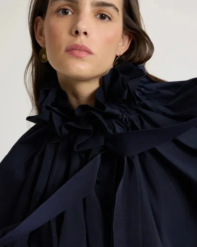 Shop Patou Iconic Volume Top Navy Black In Blue
