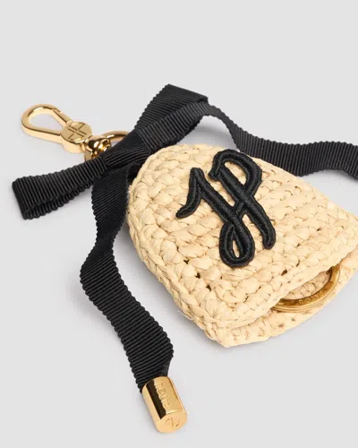 Patou Jp Keyholder In Raffia In Beige