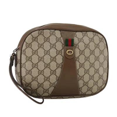 Pre-owned Gucci Gg Canvas Beige Canvas Clutch Bag ()