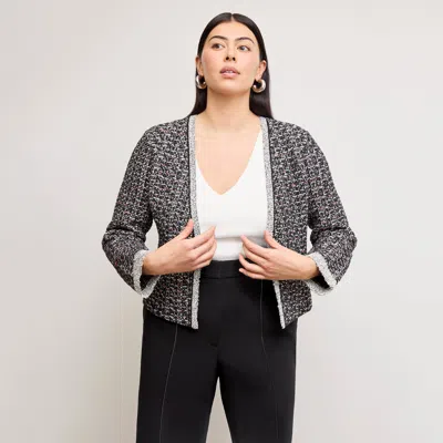 M.m.lafleur The Meena Jacket - Boucle Tweed Jardigan In Black/white
