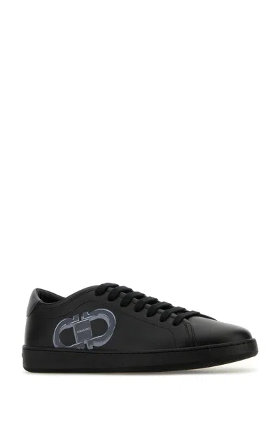 Ferragamo Leather Low-top Brandy Sneakers With Rubber Sole