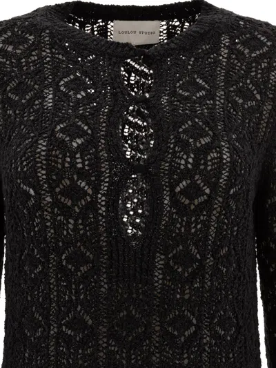 Loulou Studio Ditu Cotton Mini Dress In Black
