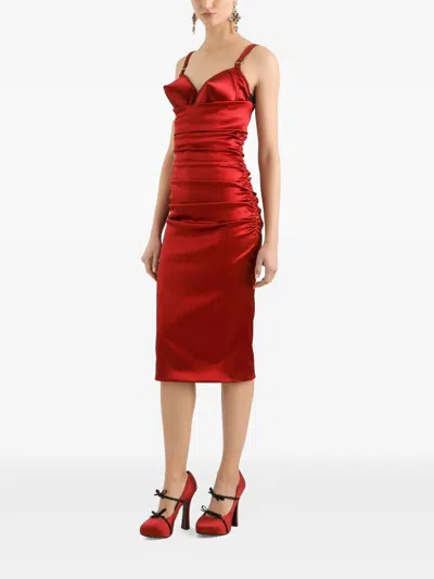 Shop Dolce & Gabbana Bustier Midi Dress
