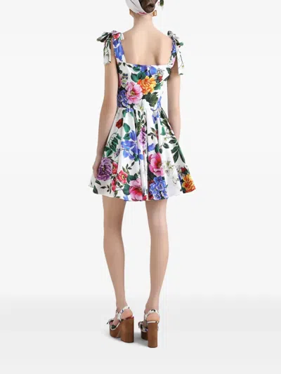 Dolce & Gabbana Floral-print Cotton-blend Poplin Mini Dress