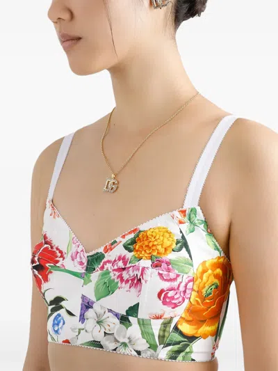 Dolce & Gabbana Corset Bralette Top With Print
