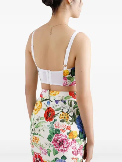 Dolce & Gabbana Corset Bralette Top With Print