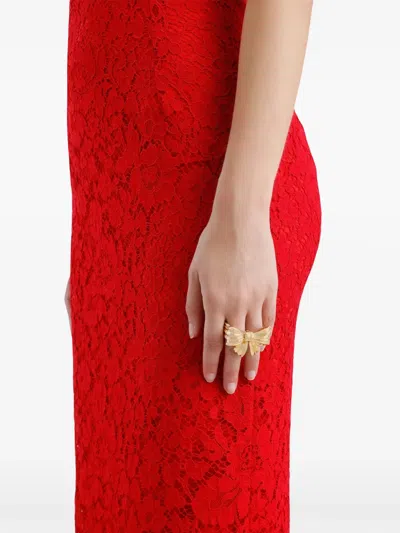 Dolce & Gabbana Calf-length Sheath Dress In Floral Cordonetto Lace