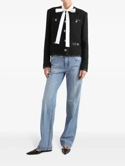 Dolce & Gabbana Straight-leg Blue Jeans With A Distressed Effect In Blue