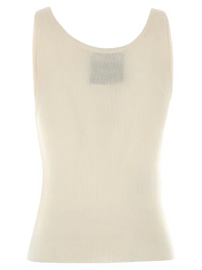 Moschino Knit Tank Top With Golden M