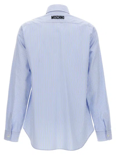 Moschino Striped Poplin Shirt Goose Embroidery