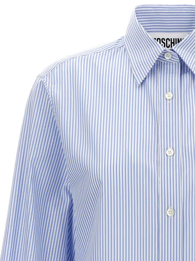 Moschino Striped Poplin Shirt Goose Embroidery