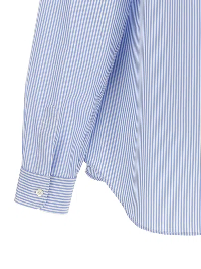 Moschino Striped Poplin Shirt Goose Embroidery