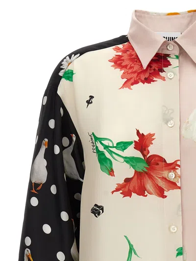 Moschino Oversized Mixed Print French Collar Long Sleeves