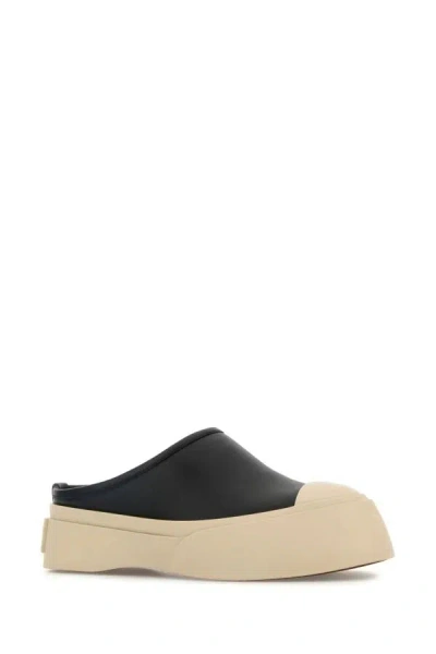 Marni Pablo Leather And Shearling Clog