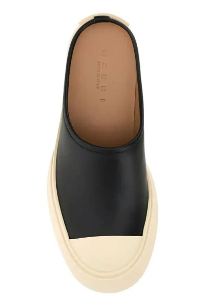 Marni Pablo Leather And Shearling Clog