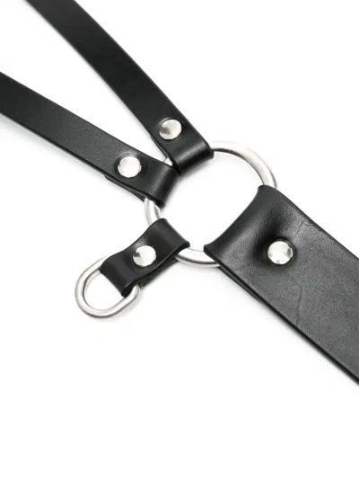 Ann Demeulemeester Monna 35cm Belt With Double Rings In Black