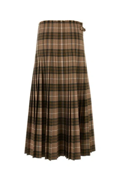 Burberry Embroidered Polyester Blend Skirt In Multicolor
