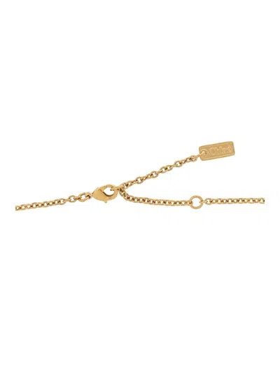 Chloé Vintage Gold Necklace With Cursive Name Pendant And Delicate Chain In Silver