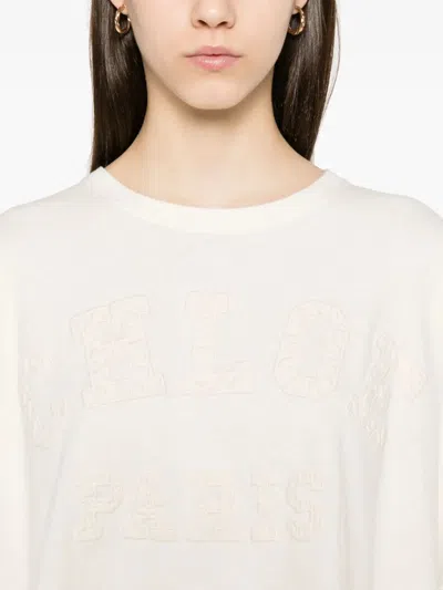 Chloé Biologic Cotton T-shirt With Frontal Logo Patch In White