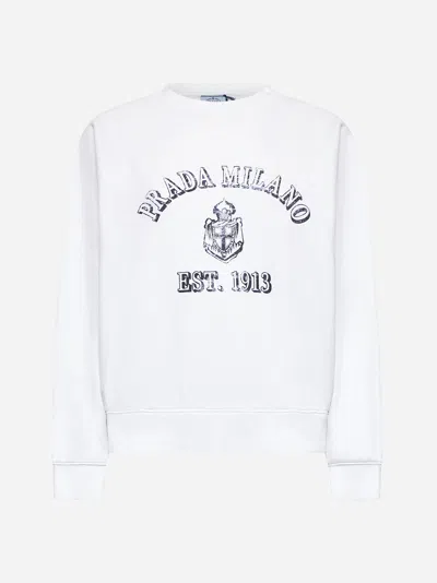 Prada Logo Print Crewneck Sweatshirt