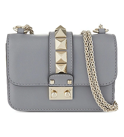 Valentino Garavani Rockstud Lock Mini Leather Shoulder Bag In Light Stone  Blue | ModeSens