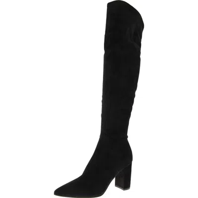Nine West Miykah 2 Womens Faux Suede Pointed Toe Over-the-knee Boots In Black
