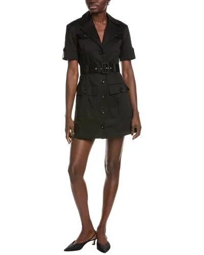 Toccin Colleen Button-front Safari Shirtdress In Black