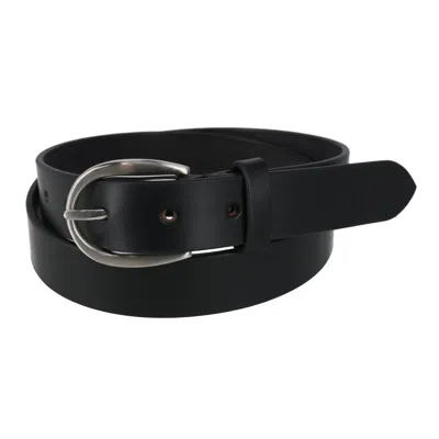 Ctm Women's Adjustable Smooth Leather Dress Belt In Black