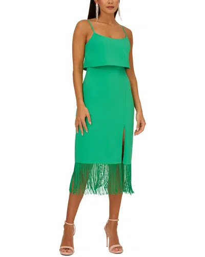 Adrianna Eve Crepe Midi Dress In Green