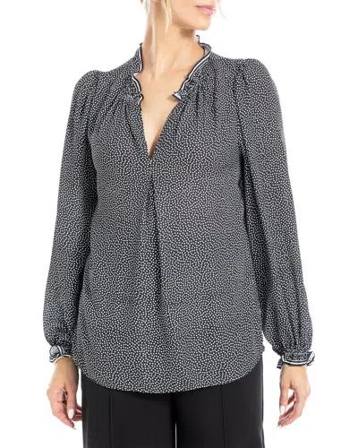 Max Studio Long Smock Blouse In Black