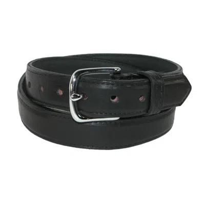 Boston Leather Men's Bison Leather Belt In Black