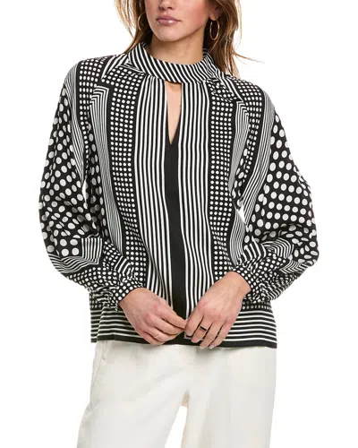 Elie Tahari The Olivia Silk-blend Blouse In Black