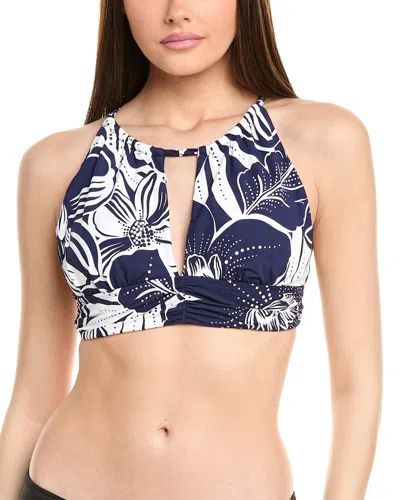 Shop La Blanca Playa High Neck Bikini Top In Blue