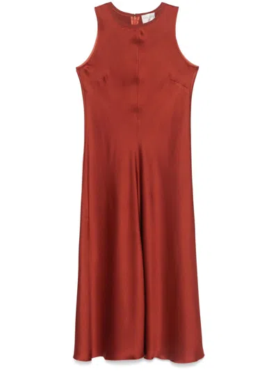 Forte Forte Sleeveless Flared Maxi Dress In Red