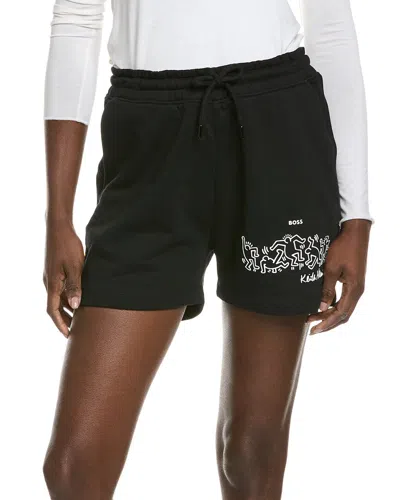 Hugo Boss Boss X Keith Haring French Terry Shorts In Black