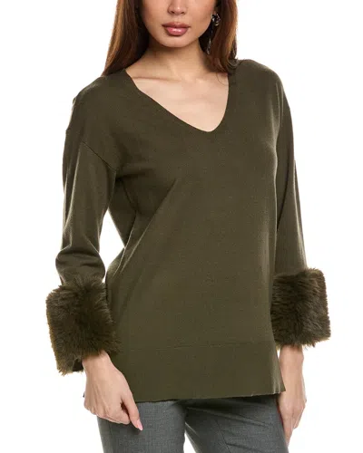 Joseph Ribkoff Knit Tunic Sweater In Iguana In Green