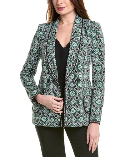 Diane Von Furstenberg Penelope Wool-blend Jacket In Green