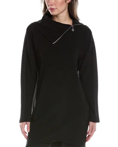 Joseph Ribkoff Funnel Neck Tunic In Black