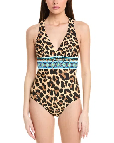 La Blanca Running Cross Back One-piece Swimsuit In Brown