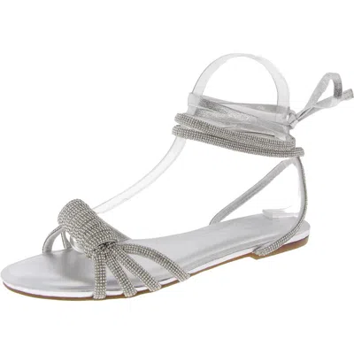 Inc Houston Womens S Manmade Ankle Strap In Silver