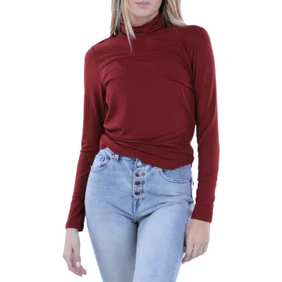 Shop Joe's Jeans Harriette Womens Ribbed Knit Knot Back Turtleneck Top In Red