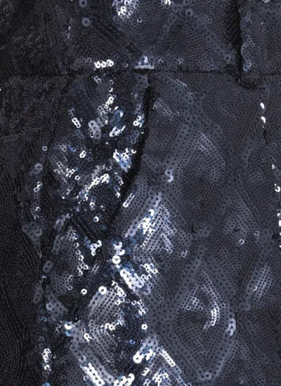Rotate Birger Christensen Sequinned Cargo Pants In Blue