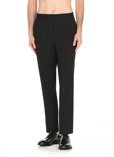Lardini Tailored Black Virgin Wool Pants In Black