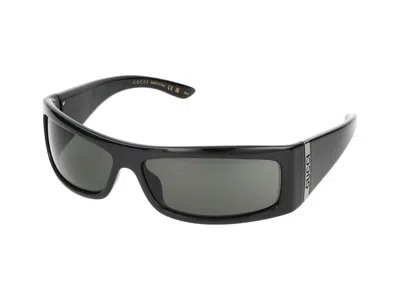 Gucci Shield-frame Injection Sunglasses In Black