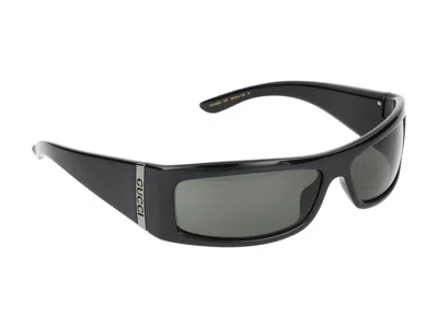 Gucci Shield-frame Injection Sunglasses In Black