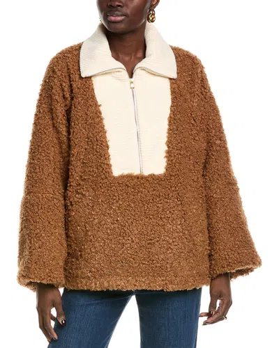 Toccin Serafina Oversized Wool-blend Popover In Brown