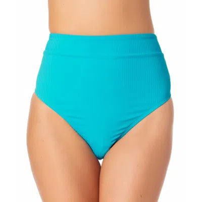 California Waves Trendy Plus Size Banded High-waist Bikini Bottoms, Created For Macy's In Blue