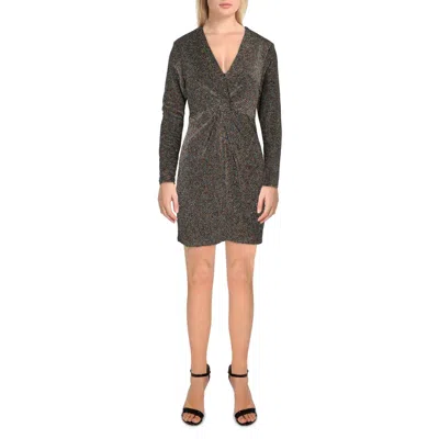 Aqua Rainbow Womens Metallic Short Mini Dress In Multi