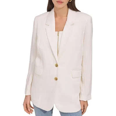Dkny Womens Deep V 2 Button Closure Two-button Blazer In Multi