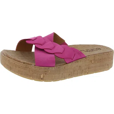 Earth Scotti Womens Slip On Open Toe Platform Sandals In Pink
